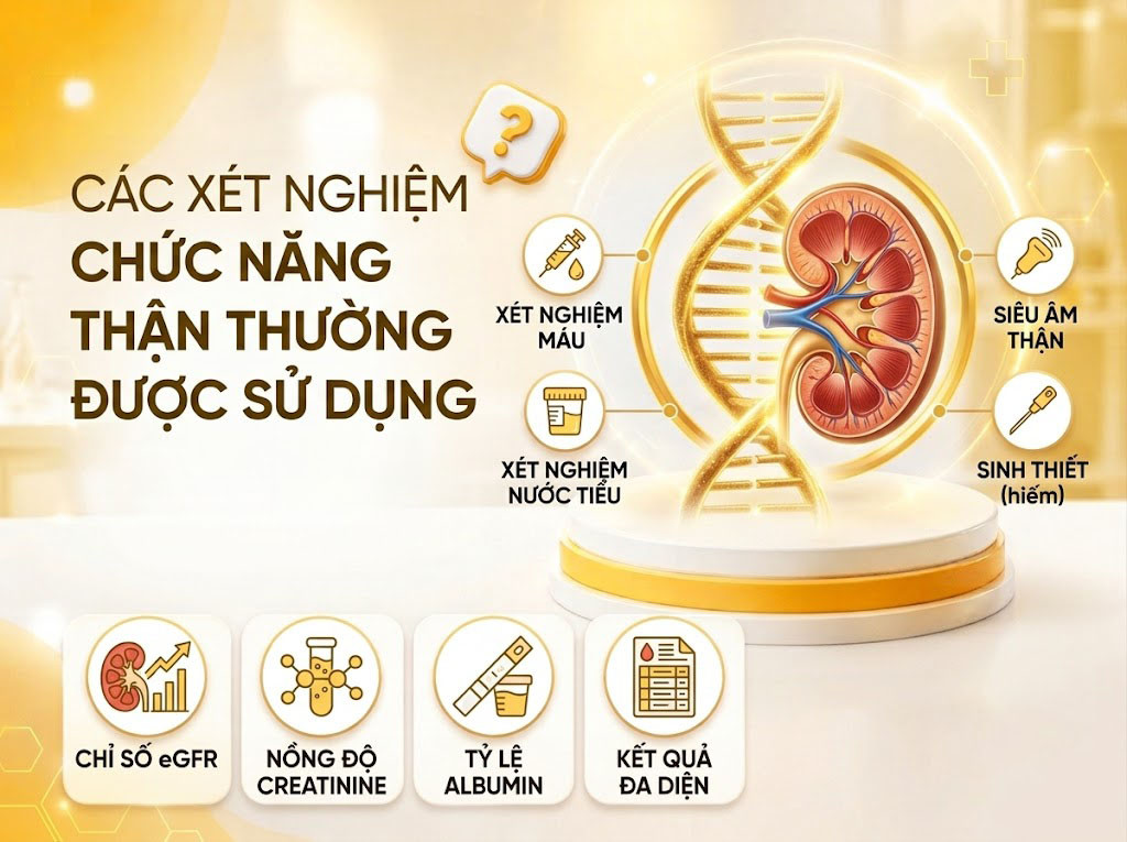 Các xét nghiệm chức năng thận thường được sử dụng